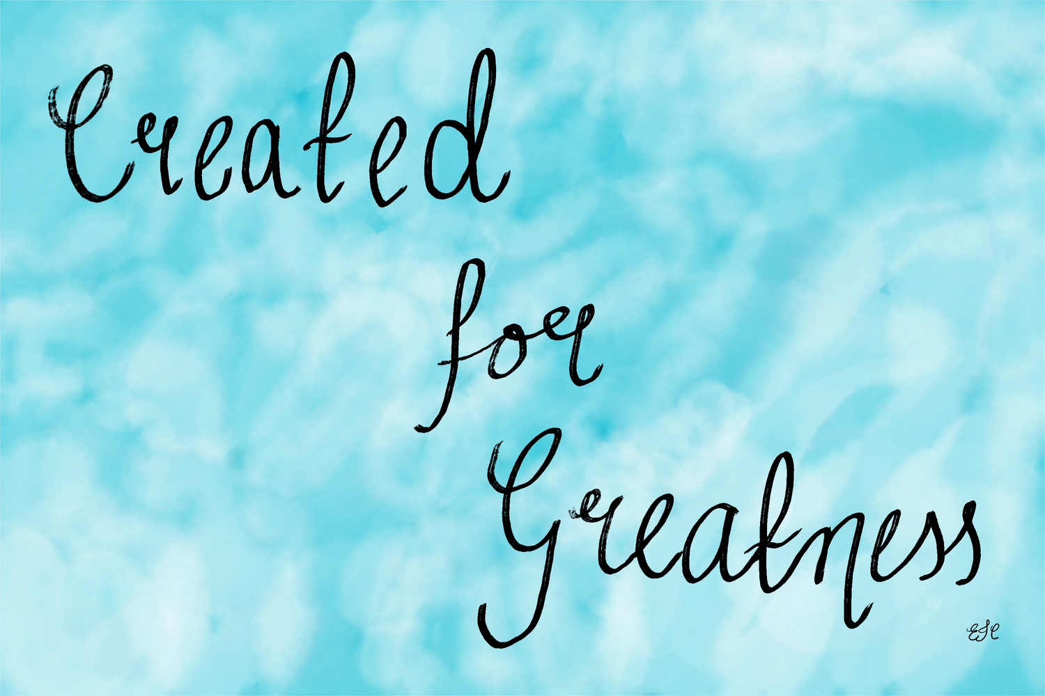 Created for greatness blue watercolour free desktop background