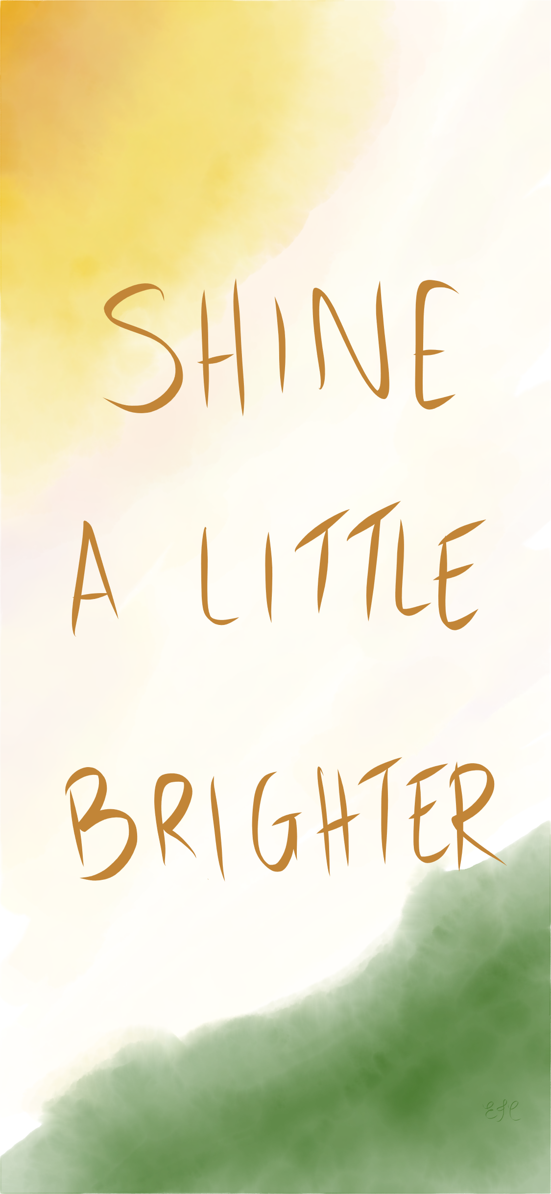shine a little brighter watercolour free phone background